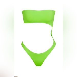 ***SKIMS- SWIM STRAPLESS MONOKINI -NEÓN GREEN 💚💚 SIZE SMALL - NWT
